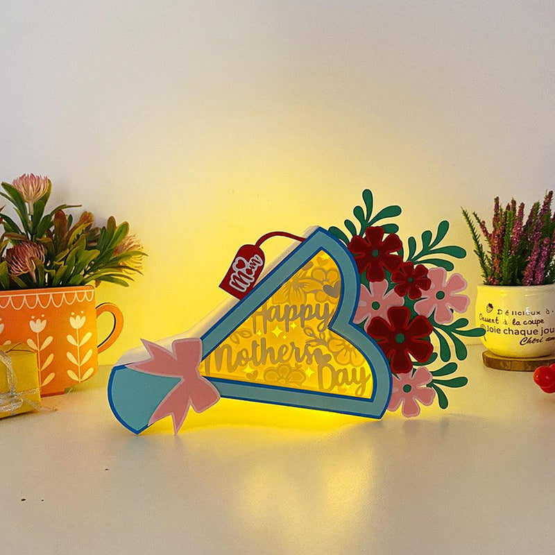 Happy Mother's Day - Bouquet Papercut Lightbox File - 9x7" - Cricut File - LightBoxGoodMan - LightboxGoodman