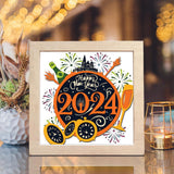Happy New Year 2 – Paper Cut Light Box File - Cricut File - 8x8 inches - LightBoxGoodMan