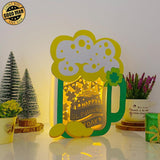 Happy St.Patrick's Day - St Patrick Beer Mug Papercut Lightbox File - Cricut File - 9x7 Inches - LightBoxGoodMan - LightboxGoodman