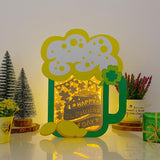 Happy St.Patrick's Day - St. Patrick's Beer Mug Papercut Lightbox File - Cricut File - 9x7 Inches - LightBoxGoodMan - LightboxGoodman