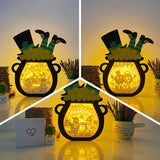 Happy St.Patrick's Day - St. Patrick's Pot Papercut Lightbox File - 7,5x7,7" - Cricut File - LightBoxGoodMan - LightboxGoodman