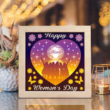 Happy Women's Day - Paper Cut Light Box File - Cricut File - 8x8 inches - LightBoxGoodMan