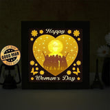 Happy Women's Day - Paper Cut Light Box File - Cricut File - 8x8 inches - LightBoxGoodMan - LightboxGoodman