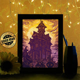 Haunted Castle 2 - Paper Cutting Light Box - LightBoxGoodman - LightboxGoodman