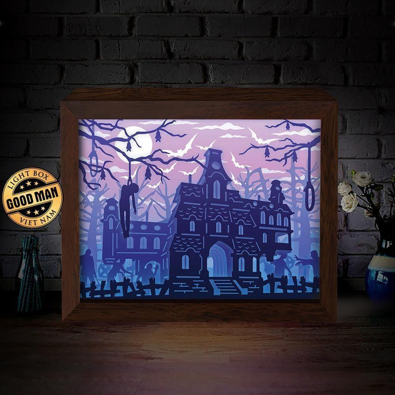 Haunted Castle – Paper Cut Light Box File - Cricut File - 20x26cm - LightBoxGoodMan - LightboxGoodman