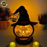 Haunted House - Paper Cut Witch Hat Light Box File - Cricut File - 18x23 cm - LightBoxGoodMan - LightboxGoodman