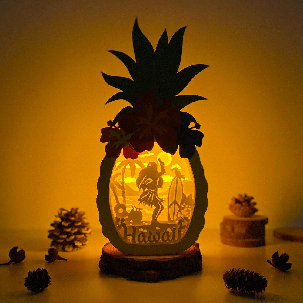 Hawaii 2 - Paper Cut Pineapple Light Box File - Cricut File - 14,3x28,7cm - LightBoxGoodMan - LightboxGoodman