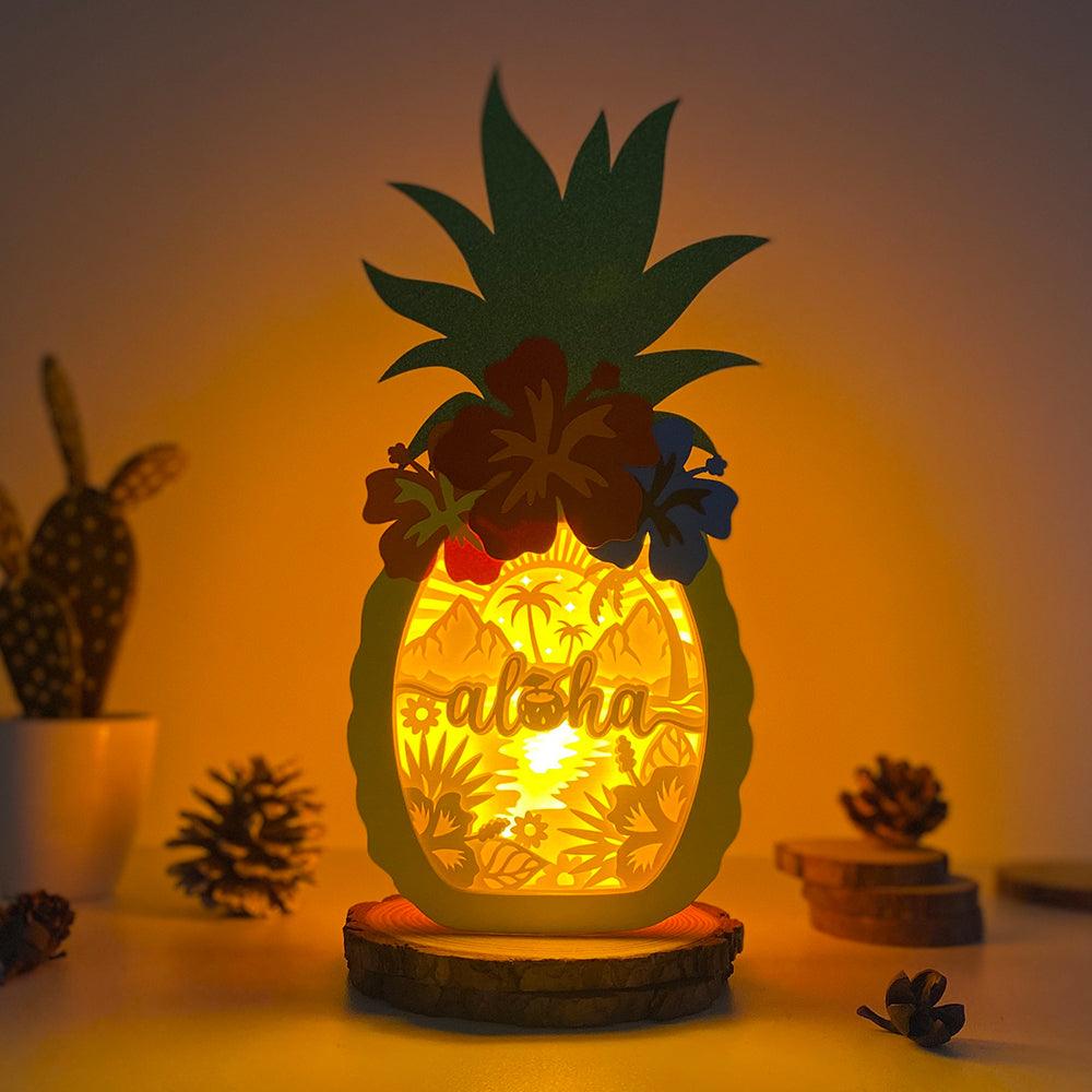 Hawaii 3 - Paper Cut Pineapple Light Box File - Cricut File - 14,3x28,7cm - LightBoxGoodMan - LightboxGoodman