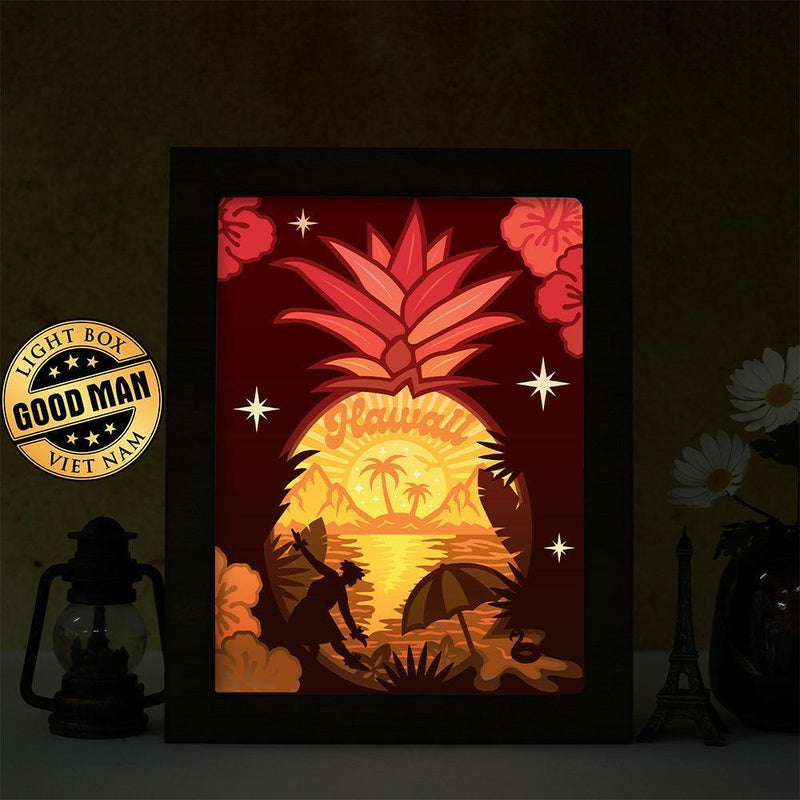 Hawaii - Paper Cut Light Box File - Cricut File - 8x10 Inches - LightBoxGoodMan - LightboxGoodman