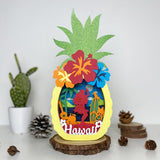 Hawaii - Paper Cut Pineapple Light Box File - Cricut File - 14,3x28,7cm - LightBoxGoodMan