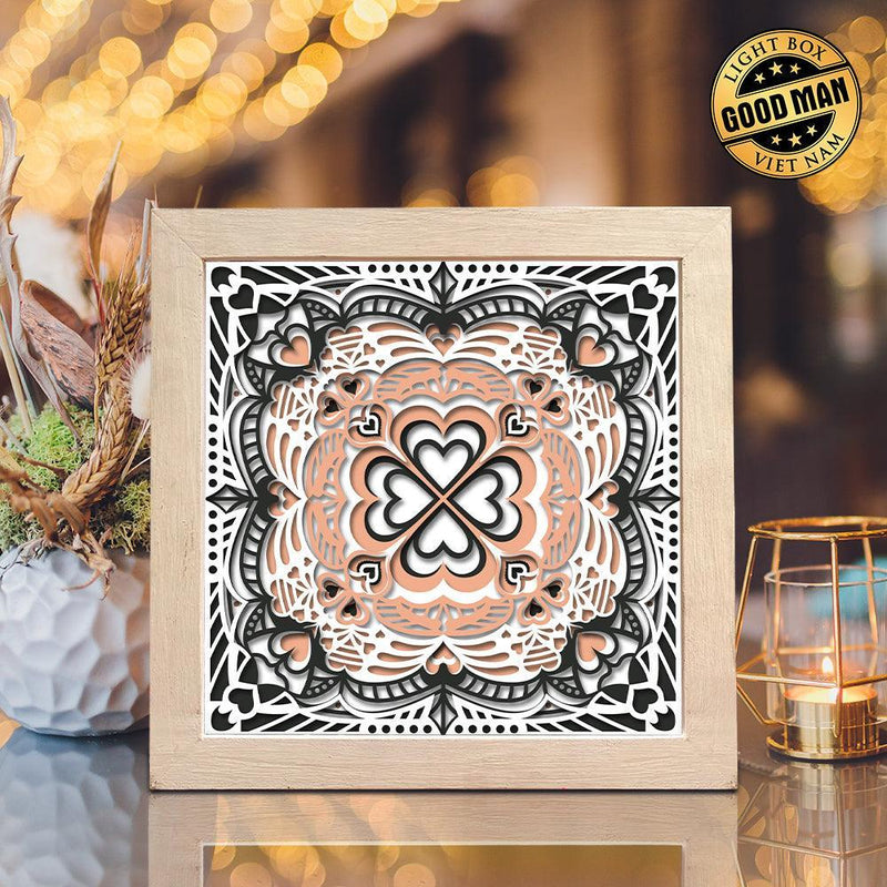 Heart Mandala 2 – Paper Cut Light Box File - Cricut File - 8x8 Inches - LightBoxGoodMan - LightboxGoodman