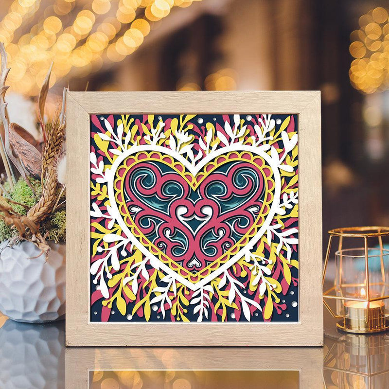 Heart Wreath Mandala – Paper Cut Light Box File - Cricut File - 20x20cm - LightBoxGoodMan - LightboxGoodman
