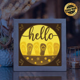 Hello Summer – Paper Cut Light Box File - Cricut File - 8x8 inches - LightBoxGoodMan - LightboxGoodman