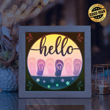 Hello Summer – Paper Cut Light Box File - Cricut File - 8x8 inches - LightBoxGoodMan - LightboxGoodman