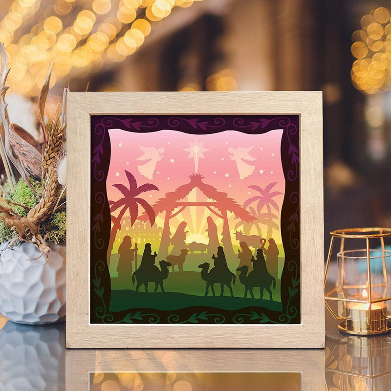 Holy Night – Paper Cut Light Box File - Cricut File - 20x20cm - LightBoxGoodMan - LightboxGoodman