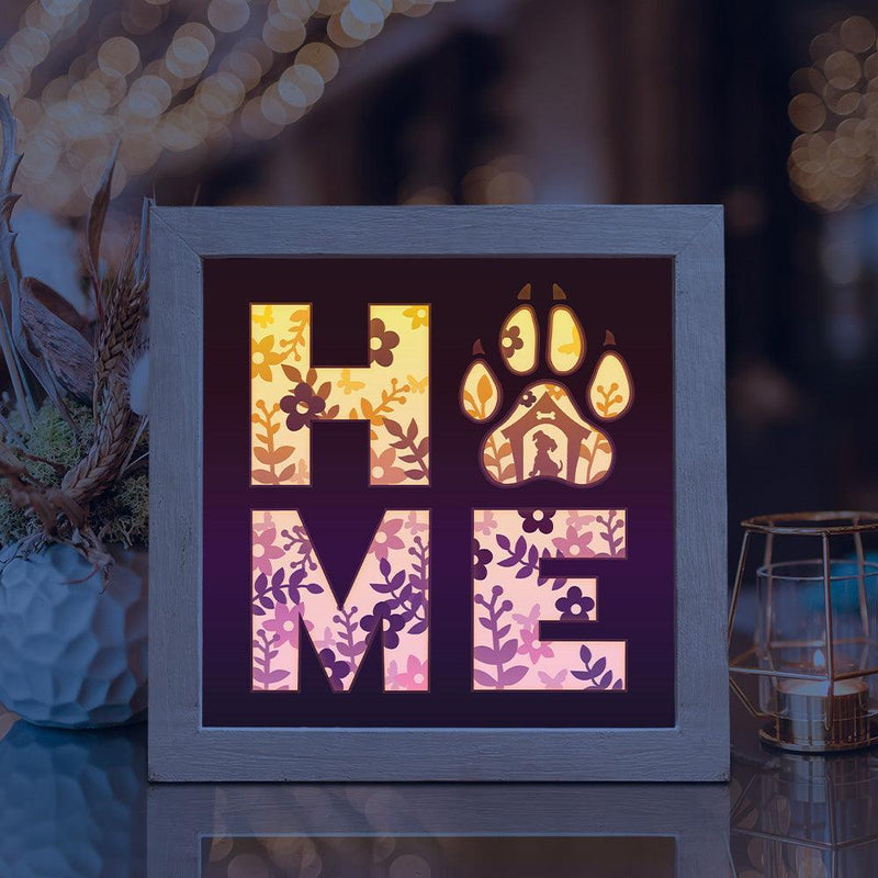 Home Dog – Paper Cut Light Box File - Cricut File - 20x20cm - LightBoxGoodMan - LightboxGoodman