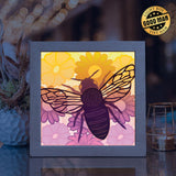 Honey Bee 3 – Paper Cut Light Box File - Cricut File - 8x8 inches - LightBoxGoodMan - LightboxGoodman