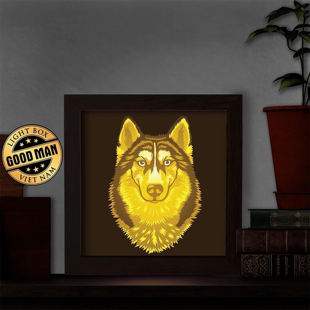 Husky Portrait – Paper Cut Light Box File - Cricut File - 8x8 inches - LightBoxGoodMan - LightboxGoodman