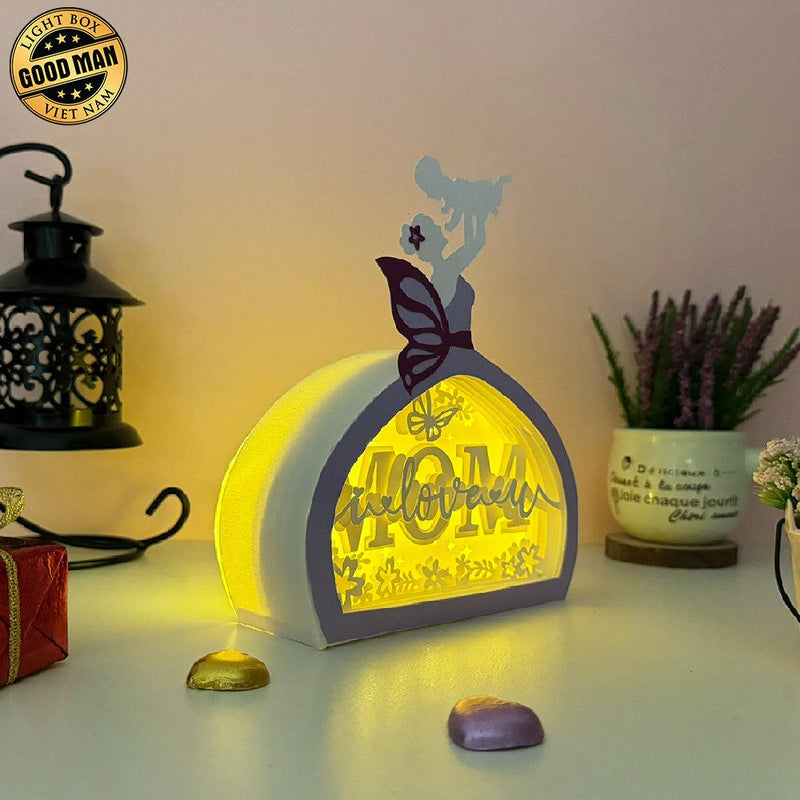 I Love You Mom - Fairy Mom Papercut Lightbox File - 7x6" - Cricut File - LightBoxGoodMan - LightboxGoodman