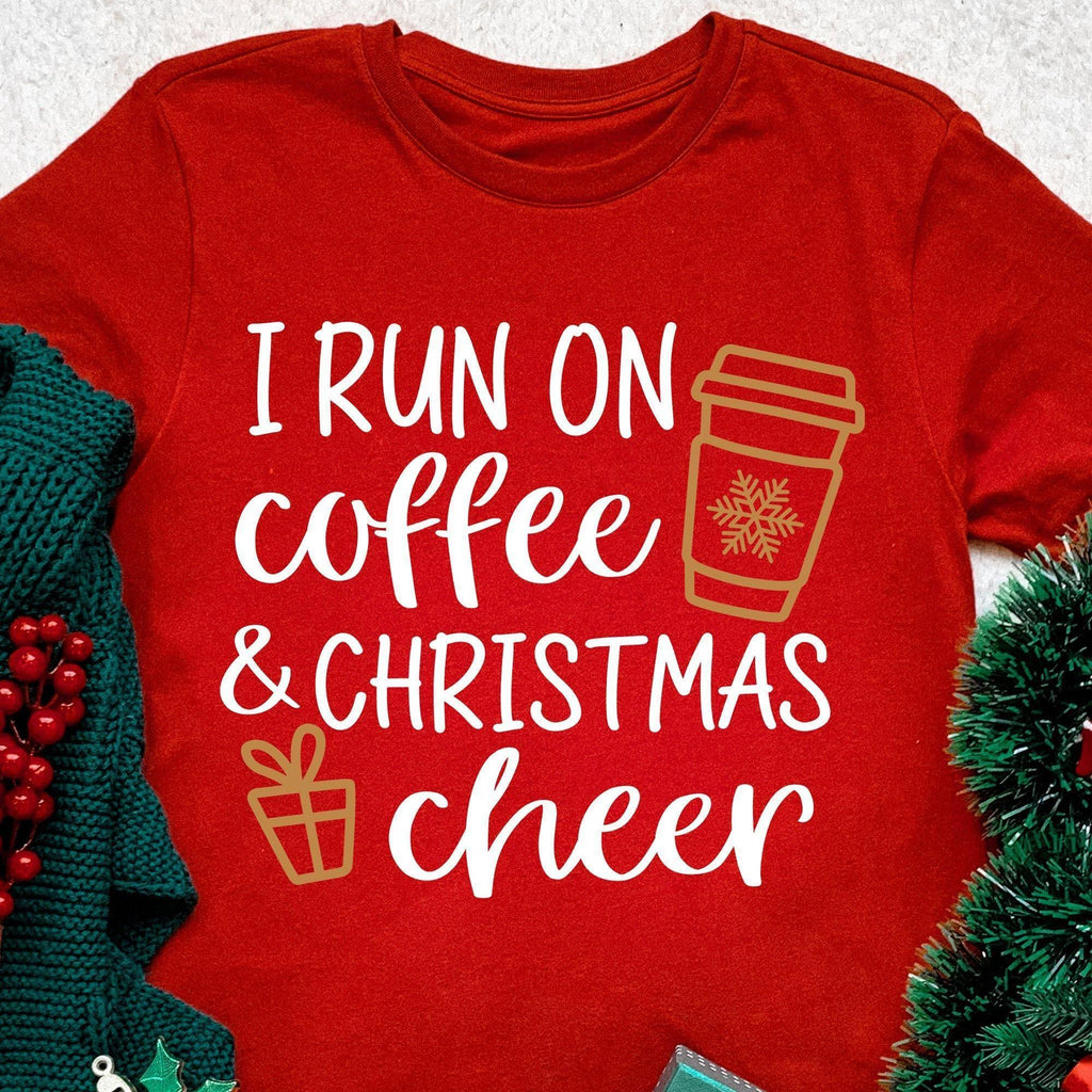 I Run On Coffee And Christmas Cheer - Cricut File - Svg, Png, Dxf, Eps - LightBoxGoodMan - LightboxGoodman