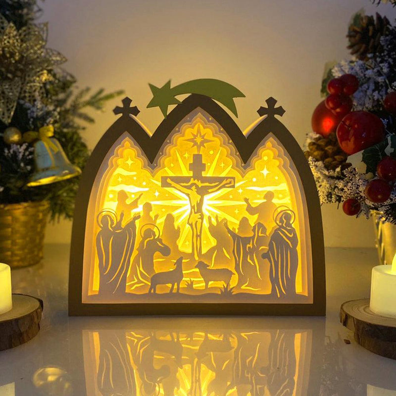 Jesus 2 - Paper Cut Nativity House Light Box File - Cricut File - 7x8 Inches - LightBoxGoodMan - LightboxGoodman