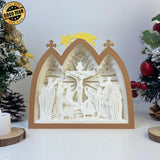Jesus 2 - Paper Cut Nativity House Light Box File - Cricut File - 7x8 Inches - LightBoxGoodMan - LightboxGoodman