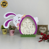 Jesus - Rabbit Easter Egg Papercut Lightbox File - Cricut File - 9.8x7 Inches - LightBoxGoodMan - LightboxGoodman