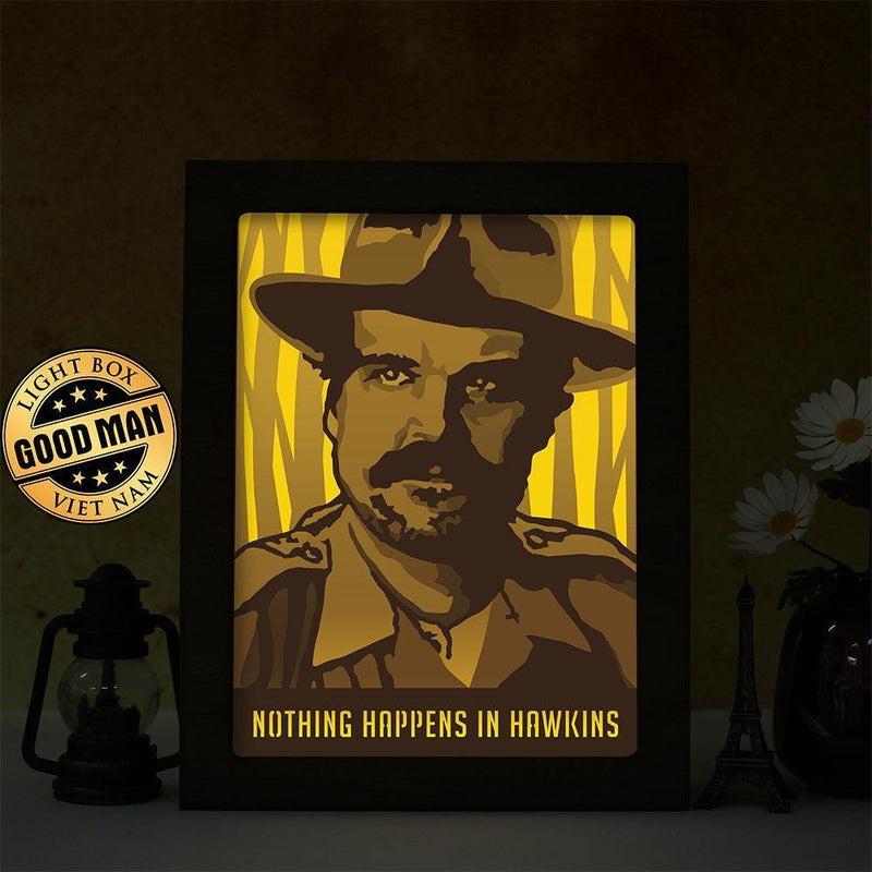 Jim Hopper - Paper Cut Light Box File - Cricut File - 20x26cm - LightBoxGoodMan - LightboxGoodman