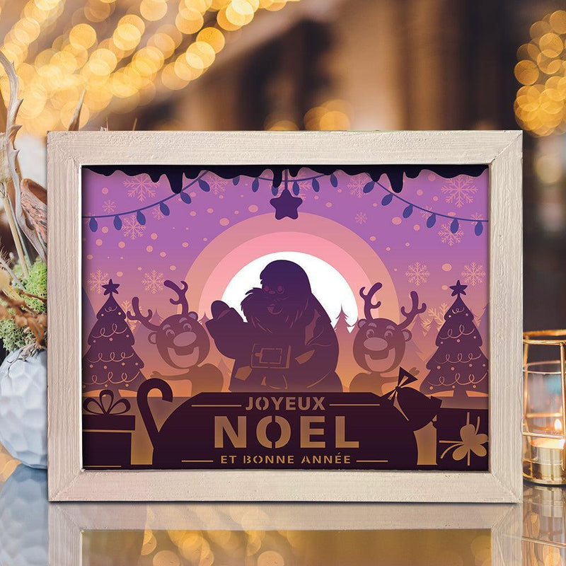 Joyeux Noel 10 – Paper Cut Light Box File - Cricut File - 20x26cm - LightBoxGoodMan - LightboxGoodman