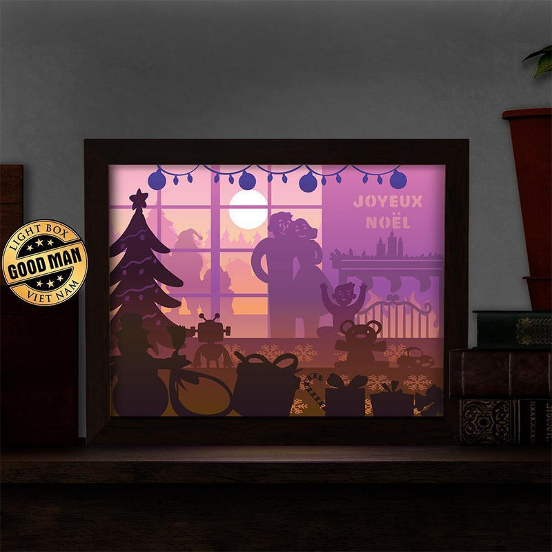 Joyeux Noel 13– Paper Cut Light Box File - Cricut File - 20x26cm - LightBoxGoodMan - LightboxGoodman