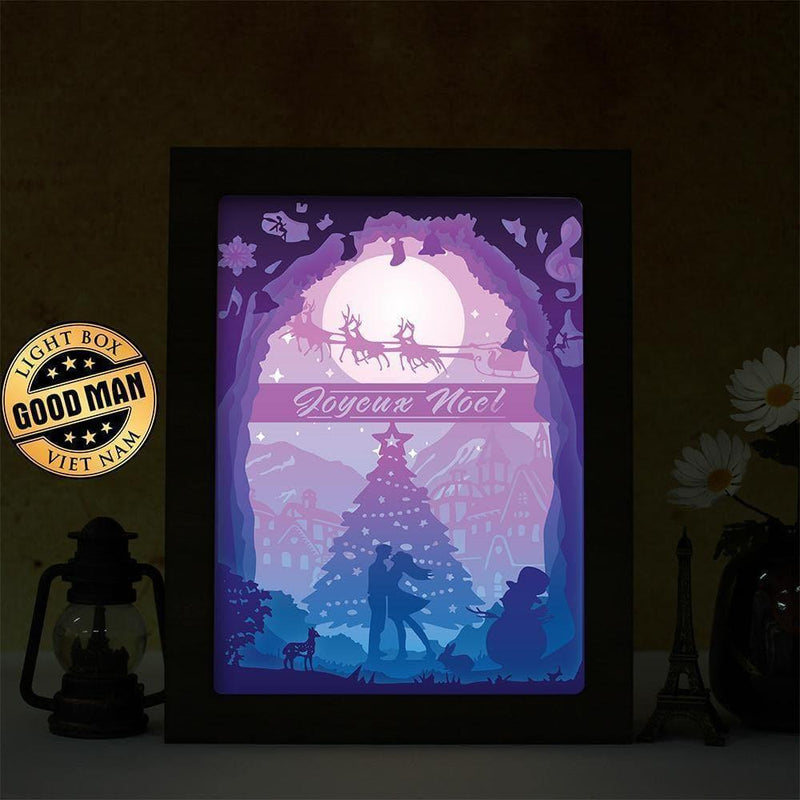 Joyeux Noel 2 – Paper Cut Light Box File - Cricut File - 20x26cm - LightBoxGoodMan - LightboxGoodman