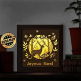 Joyeux Noel Deer – Paper Cut Light Box File - Cricut File - 20x20cm - LightBoxGoodMan - LightboxGoodman