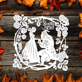 Kirigami Beauty And Beast 2 – Paper Cutting SVG Template files, 20x20 cm