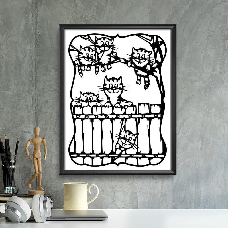 Kirigami Cat – Paper Cutting SVG Template files, 20x27 cm - LightboxGoodman