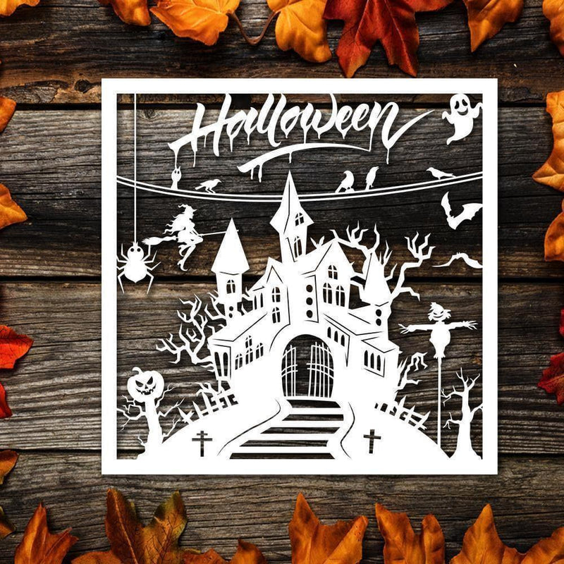 Kirigami Halloween 1 – Paper Cutting SVG Template files, 20x20 cm - LightboxGoodman