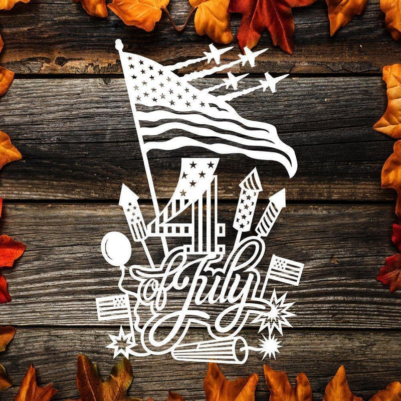 Kirigami Happy 4th Of July 2 – Paper Cutting SVG Template files, 18x28 cm - LightboxGoodman