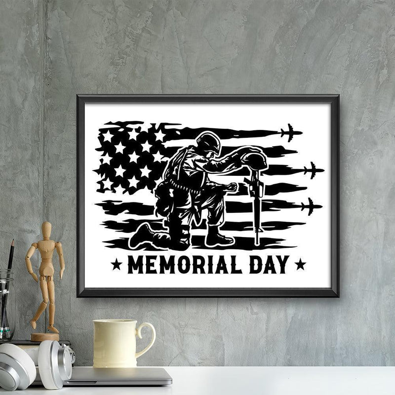 Kirigami Memorial Day – Paper Cutting SVG Template files, 19x29 cm - LightboxGoodman