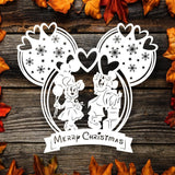 Kirigami Mickey Christmas – Paper Cutting SVG Template files, 20x22 cm