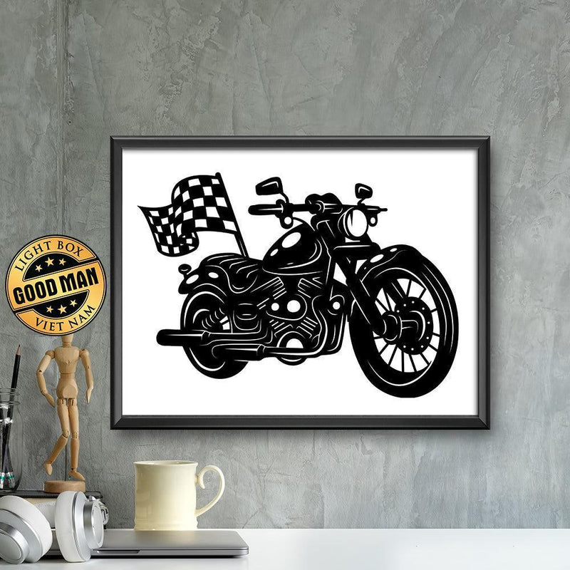 Kirigami Motorcycle – Paper Cutting SVG Template files, 26x18 cm - LightboxGoodman