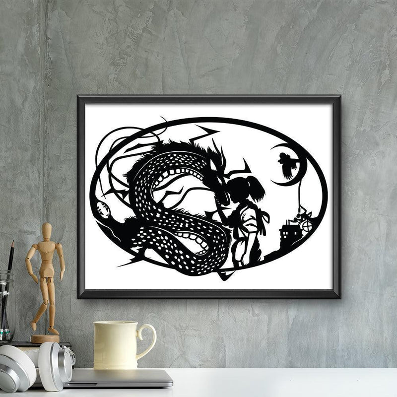 Kirigami Spirited Away – Paper Cutting SVG Template files, 20x27 cm - LightboxGoodman