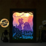 Lady and the Tramp - Paper Cut Light Box File - Cricut File - 20x26cm - LightBoxGoodMan - LightboxGoodman
