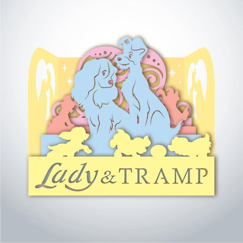 Lady And The Tramp - Paper Cut Mini-Showcase File - Cricut File - 10x12cm - LightBoxGoodMan - LightboxGoodman
