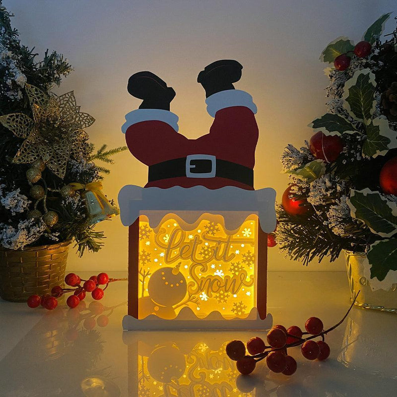 Let it Snow - Paper Cut Santa Light Box File - Cricut File - 28,4x14,7cm - LightBoxGoodMan - LightboxGoodman