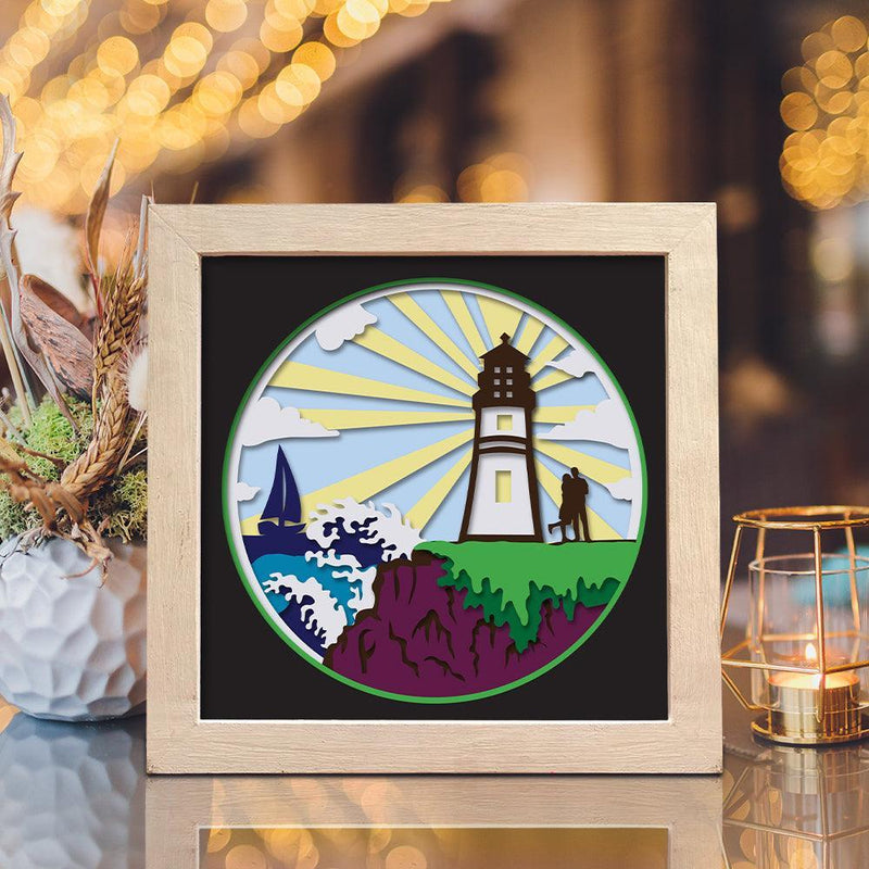 Lighthouse 7 – Paper Cut Light Box File - Cricut File - 8x8 Inches - LightBoxGoodMan - LightboxGoodman