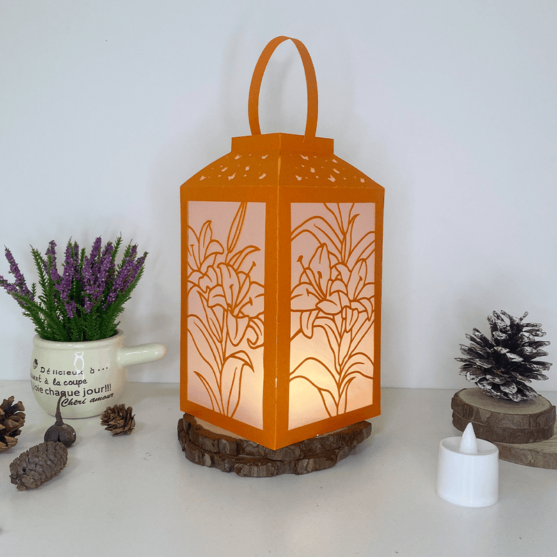 Lily - Paper Cut Lantern File - Cricut File - 10x20cm - LightBoxGoodMan - LightboxGoodman