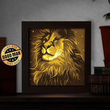Lion Portrait 2 - Paper Cut Light Box File - Cricut File - 8x8 inches - LightBoxGoodMan - LightboxGoodman