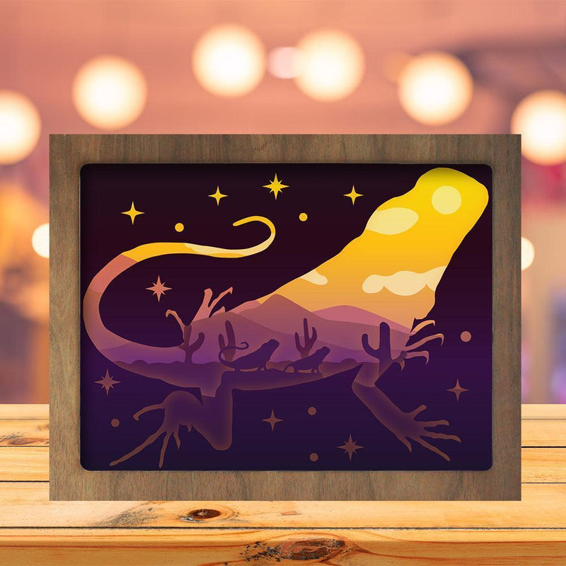Lizard – Paper Cut Light Box File - Cricut File - 8x10 inches - LightBoxGoodMan - LightboxGoodman