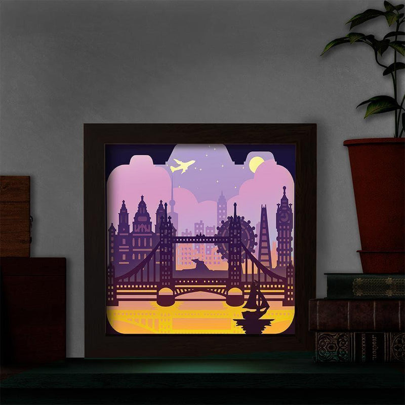 London 1 Square - Paper Cut Light Box File - Cricut File - 8x8 inches - LightBoxGoodMan - LightboxGoodman