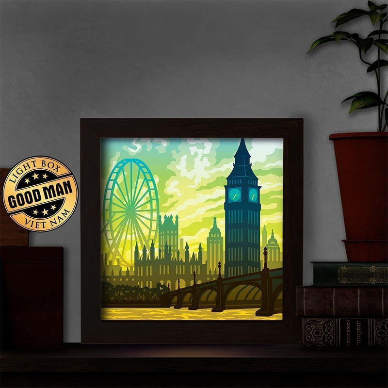 London 2 - Paper Cut Light Box File - Cricut File - 8x8 inches - LightBoxGoodMan - LightboxGoodman