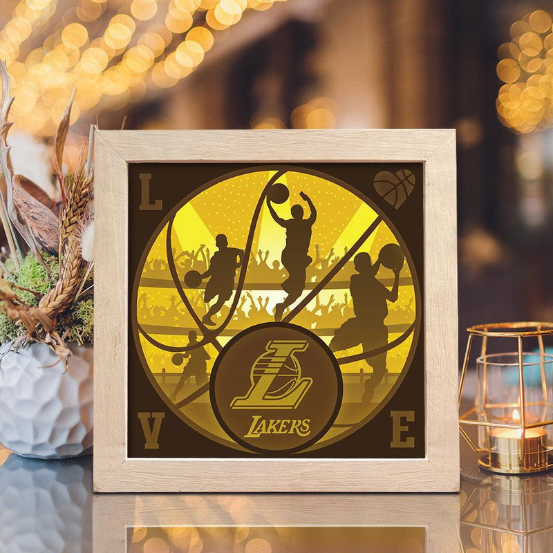 Los Angeles Lakers – Paper Cut Light Box File - Cricut File - 20x20cm - LightBoxGoodMan - LightboxGoodman